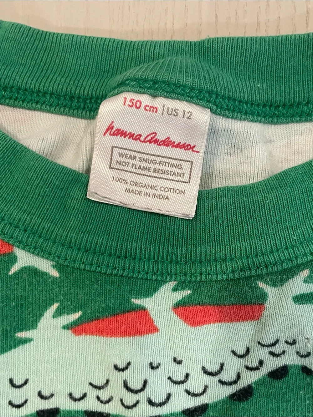 Hanna Andersson HannaJams Short John Pajama Set (Crocodile Smile) - Size 12 150